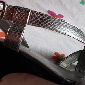 Silver leather sandals